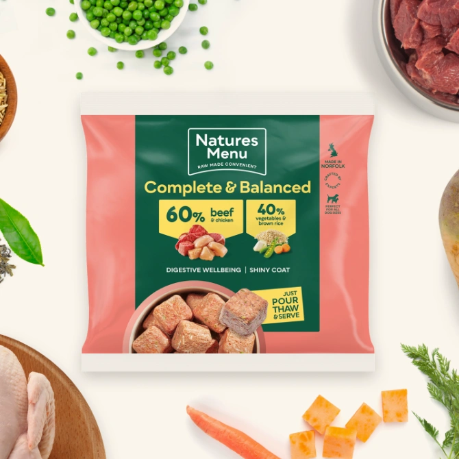 Natures Menu Raw Dog Food Beef & Chicken Nuggets