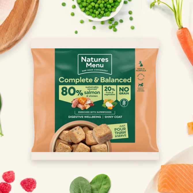 Natures Menu Raw Dog Food Salmon & Chicken Nuggets