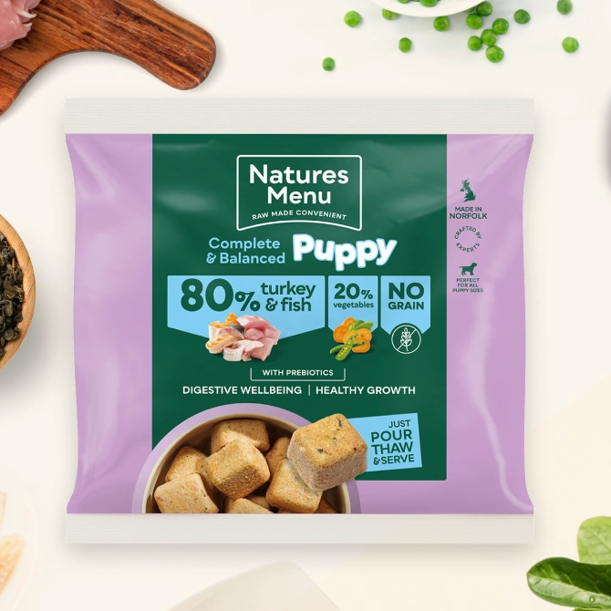 Natures Menu Raw Puppy Food Turkey & Fish Nuggets