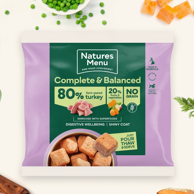 Natures Menu Raw Dog Food Turkey Nuggets
