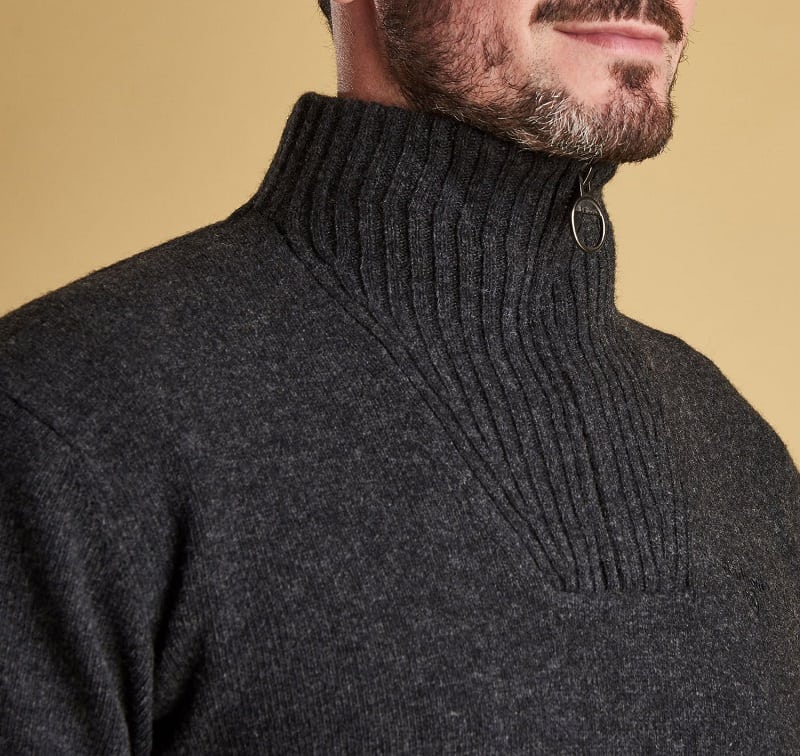 barbour essential lambswool half zip jumper navy