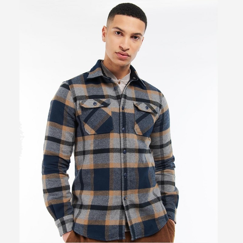 Barbour Rhobell Tailored Fit Shirt Grey Marl Wadswick