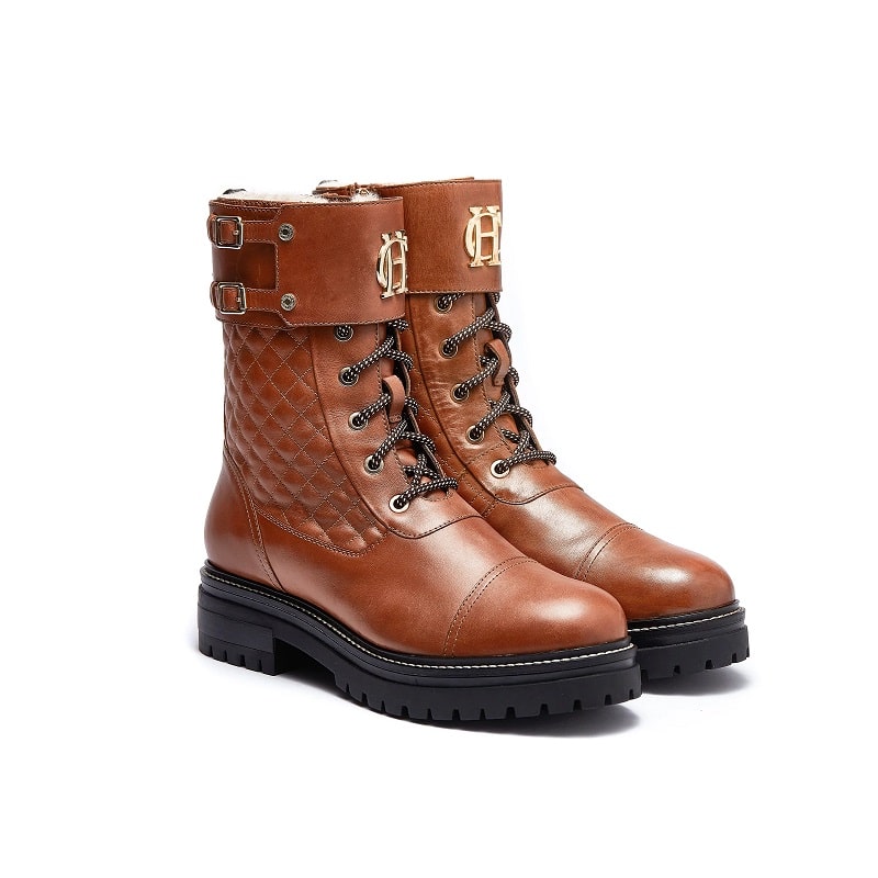 Holland Cooper Camden Biker Boot Tan Leather Wadswick