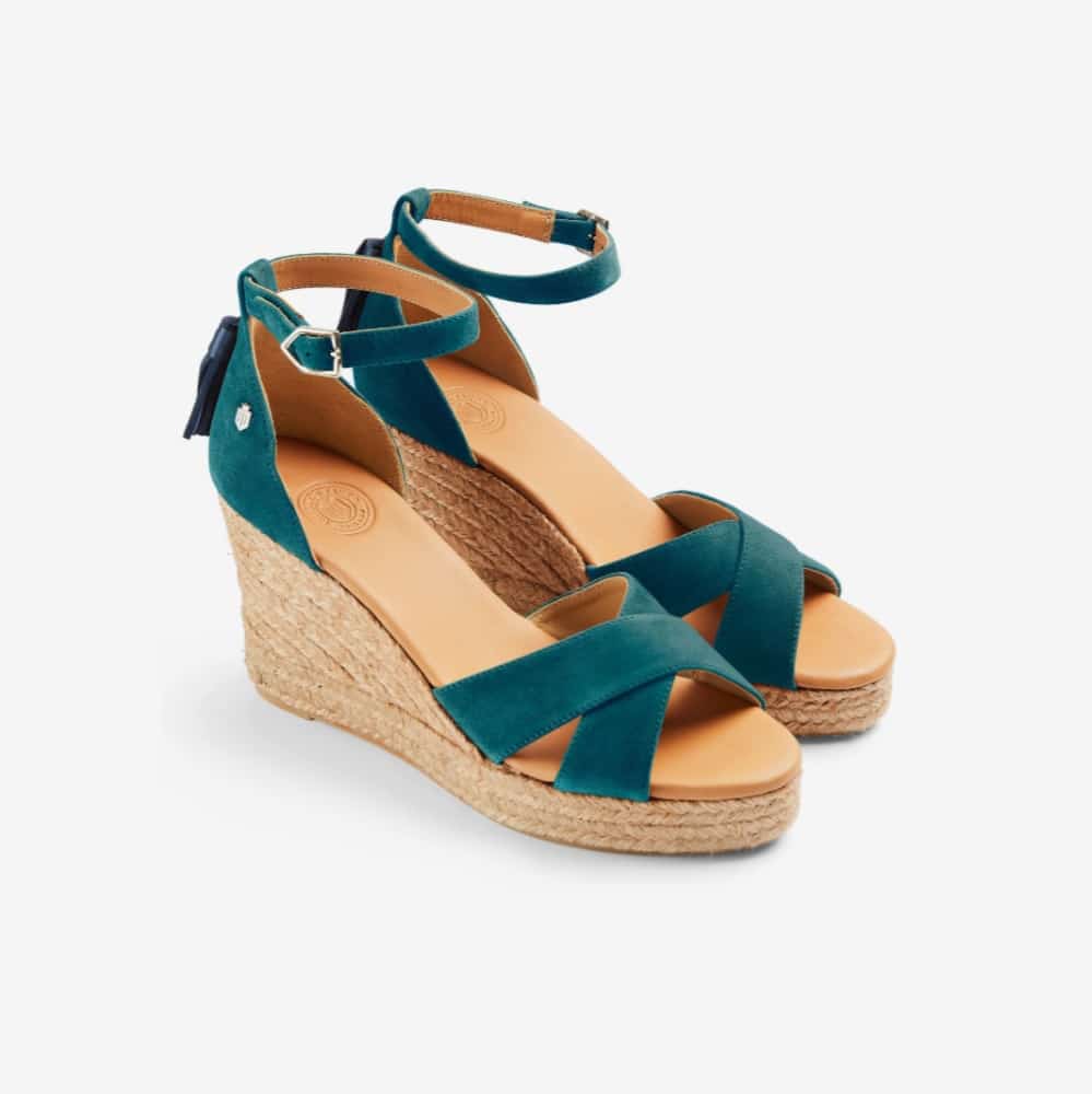 Fairfax Favor Valencia Wedge Sandal Suede Wadswick Ltd