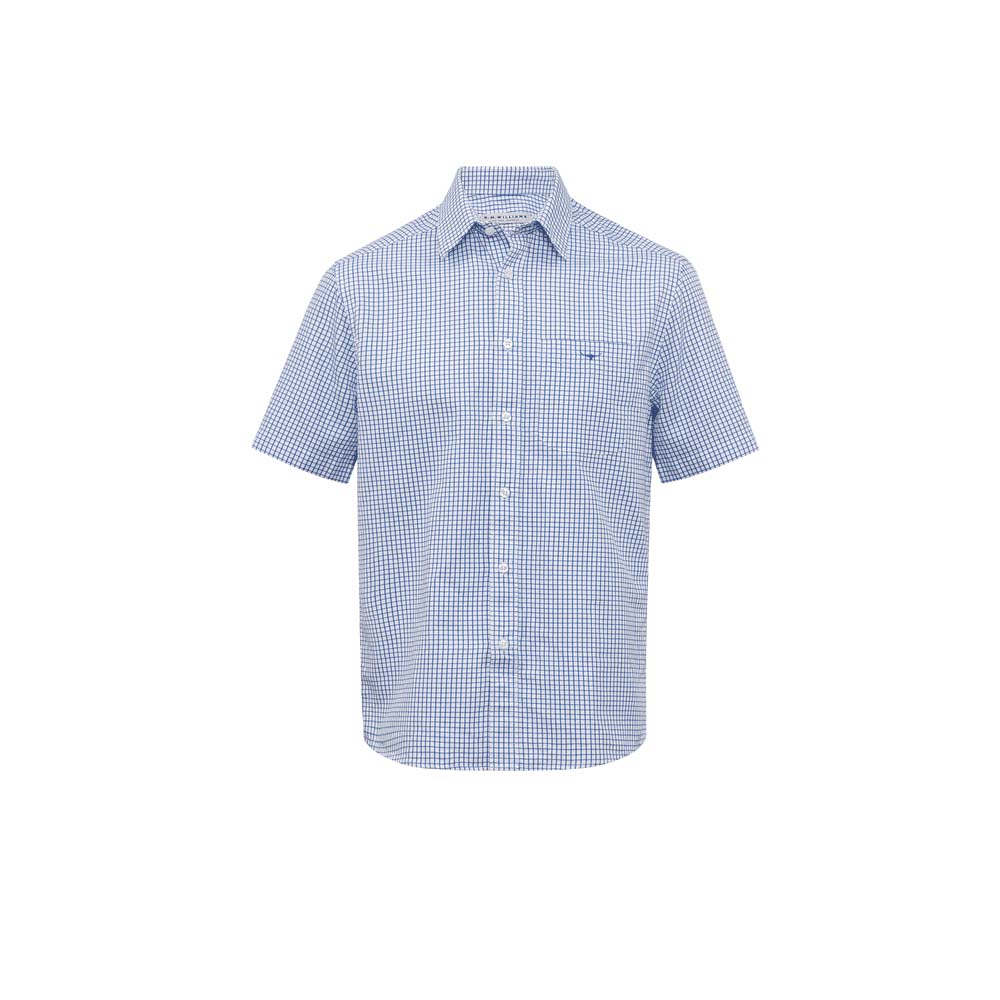 R.M.Williams Hervey Shirt White Blue Wadswick
