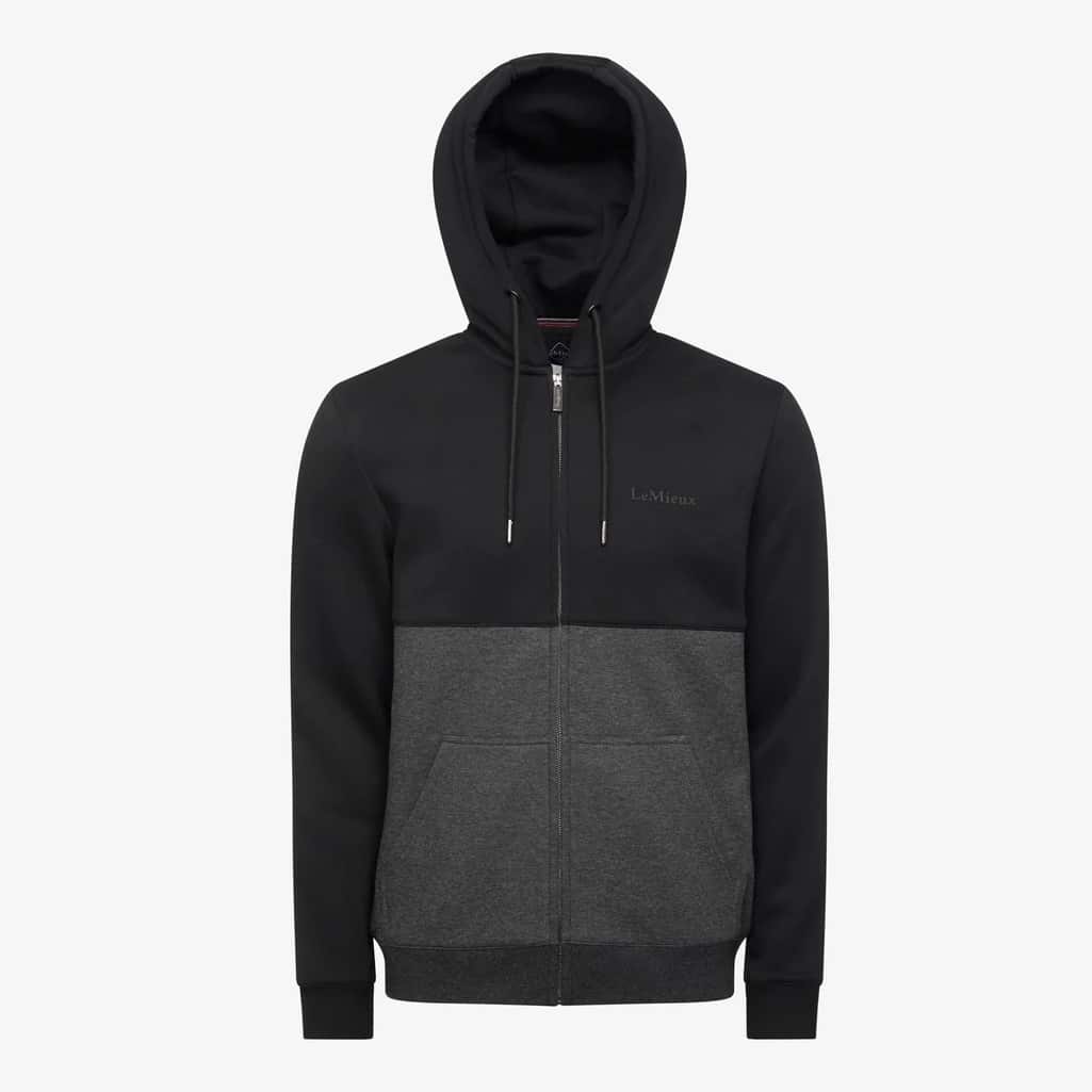 LeMieux Mens Elite Zip Through Hoodie Charcoal Marl