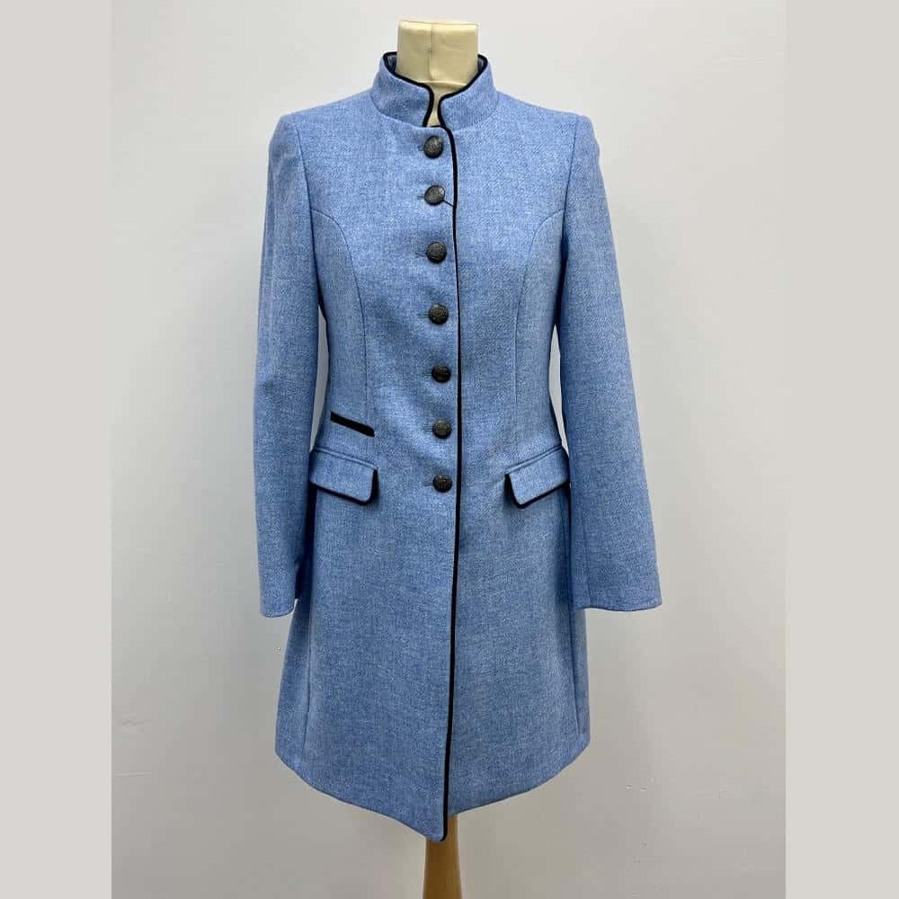 Navy blue wool coat ladies 2025