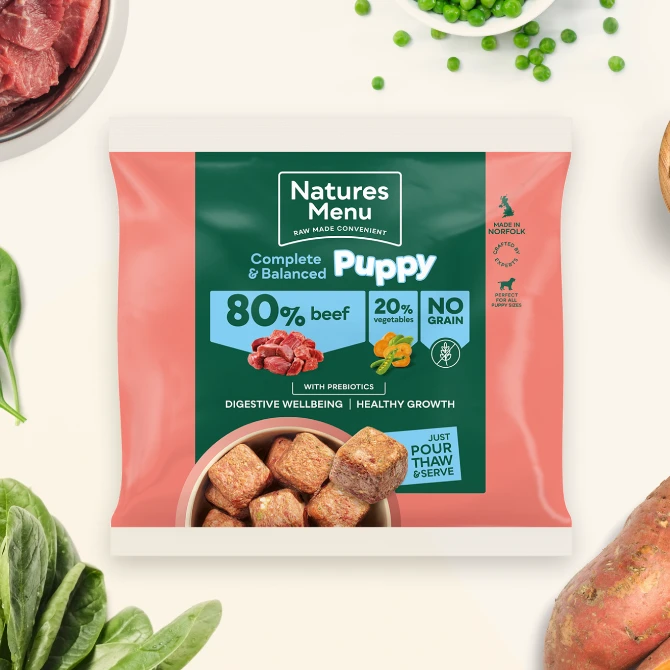 Natures Menu Raw Puppy Food Beef Nuggets