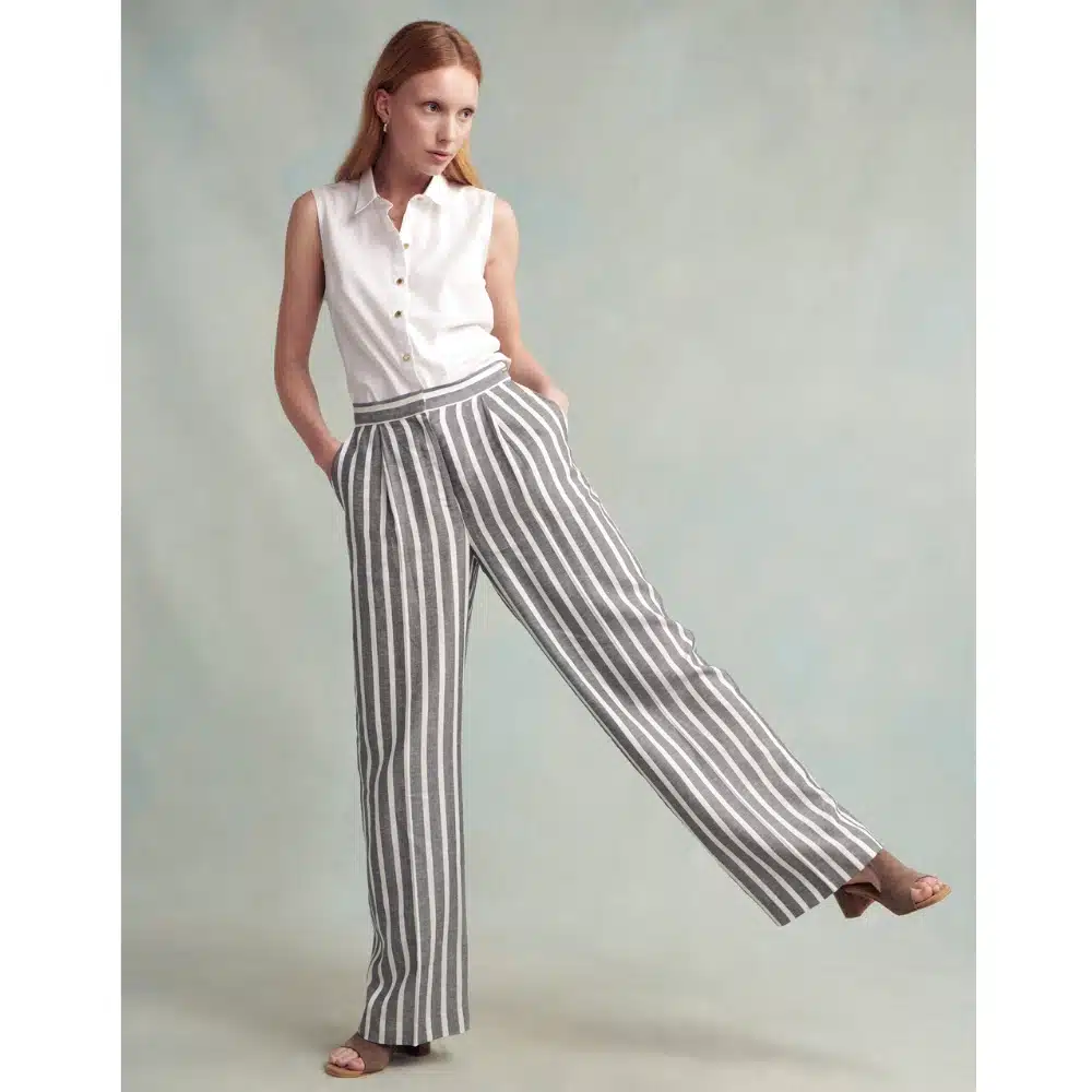 Barbour Ladies Annalise Striped Trousers Navy Stripe6