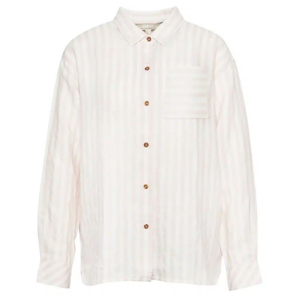 Barbour Ladies Annie Striped Linen Shirt Primrose Pink
