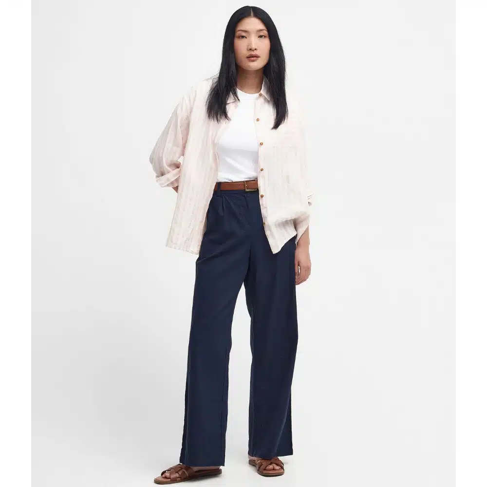 Barbour Ladies Somerland Wide-Leg Trousers Navy1