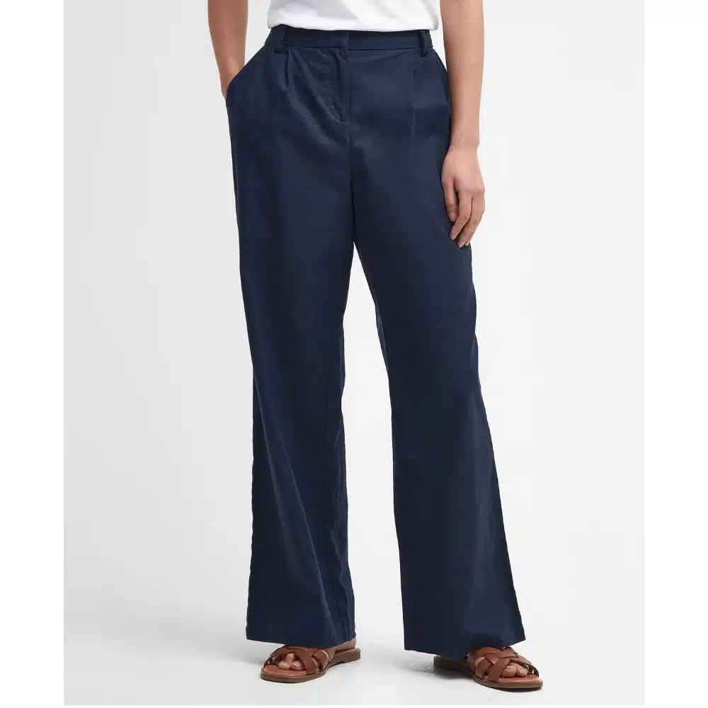Barbour Ladies Somerland Wide-Leg Trousers Navy3