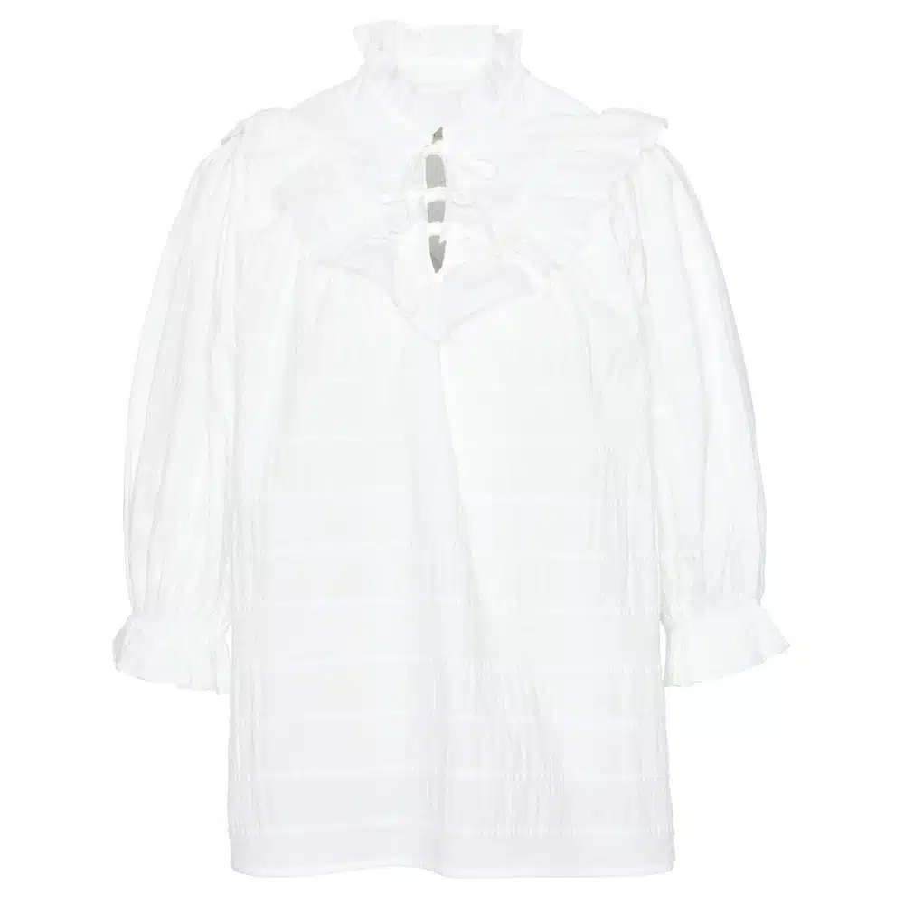 Barbour Ladies Kelburn High Neck Blouse White
