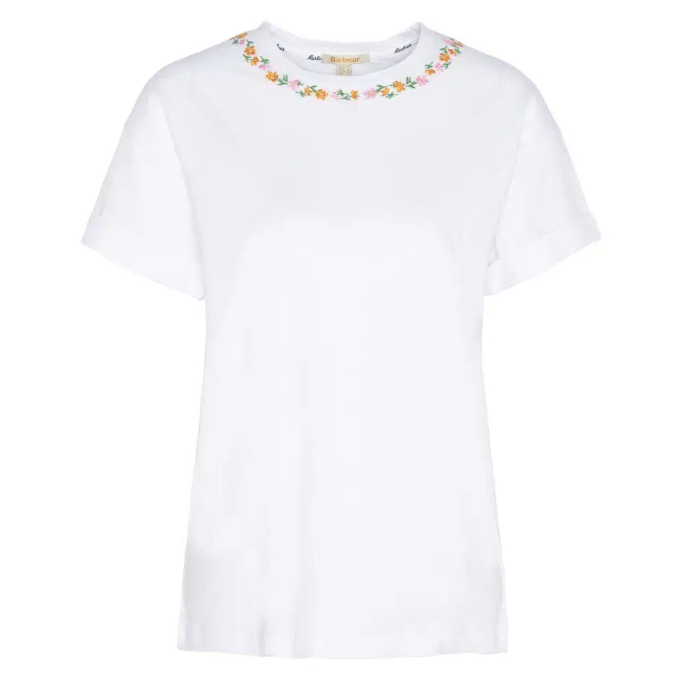 Barbour Ladies Longfield Floral T-Shirt White