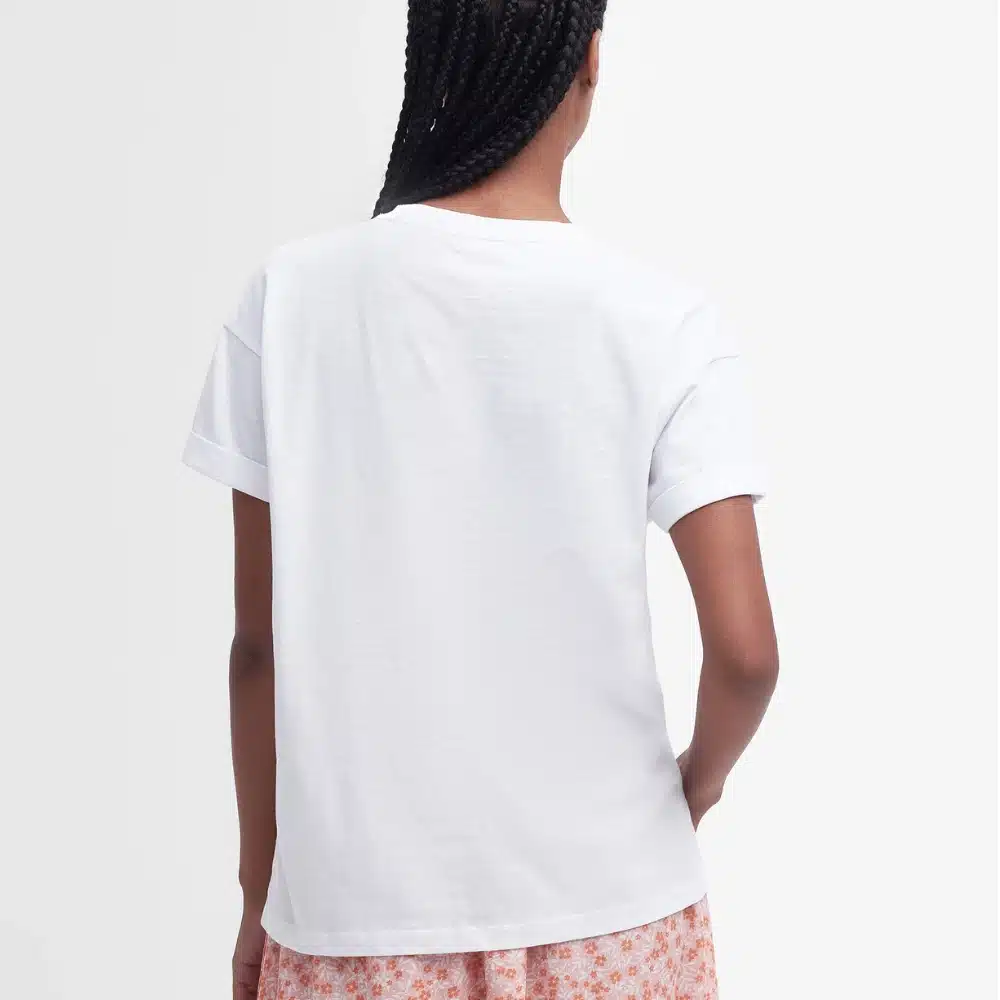 Barbour Ladies Longfield Floral T-Shirt White4