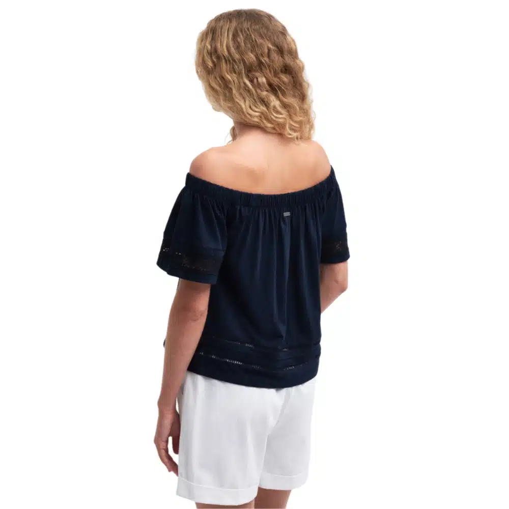 Barbour Ladies Ralee Off The Shoulder Top Navy3