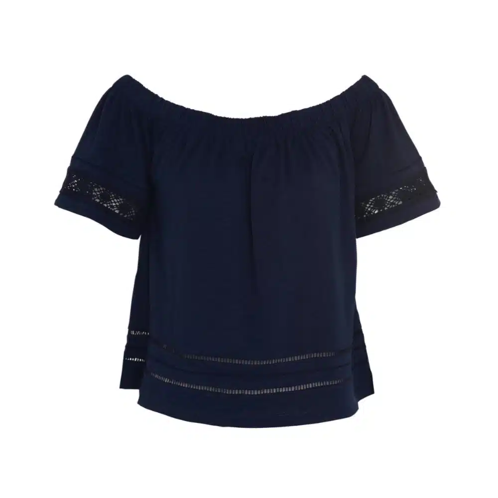 Barbour Ladies Ralee Off The Shoulder Top Navy