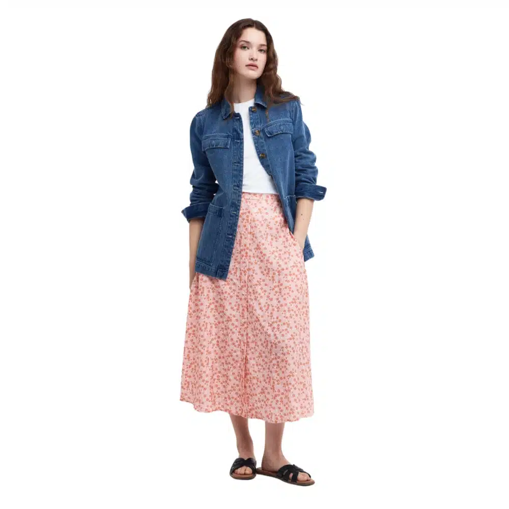 Barbour Ladies Sandgate Floral Midi Skirt Multi1