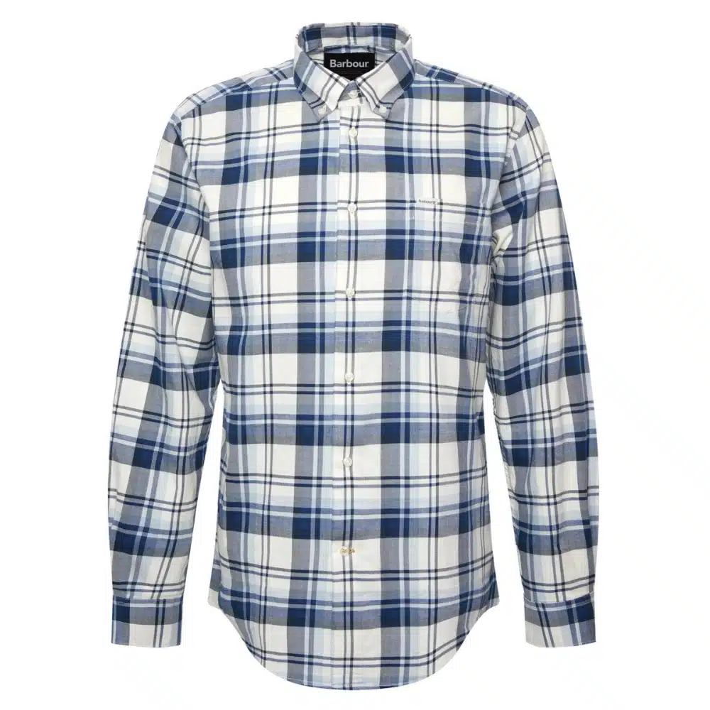 Barbour Men's FalStone Tailored Checked Shirt Sky