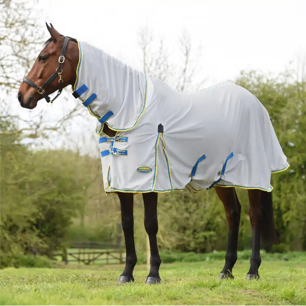 Weatherbeeta Comfitec Zephyr Plus Mesh Combo Neck Silver Blue Lemon