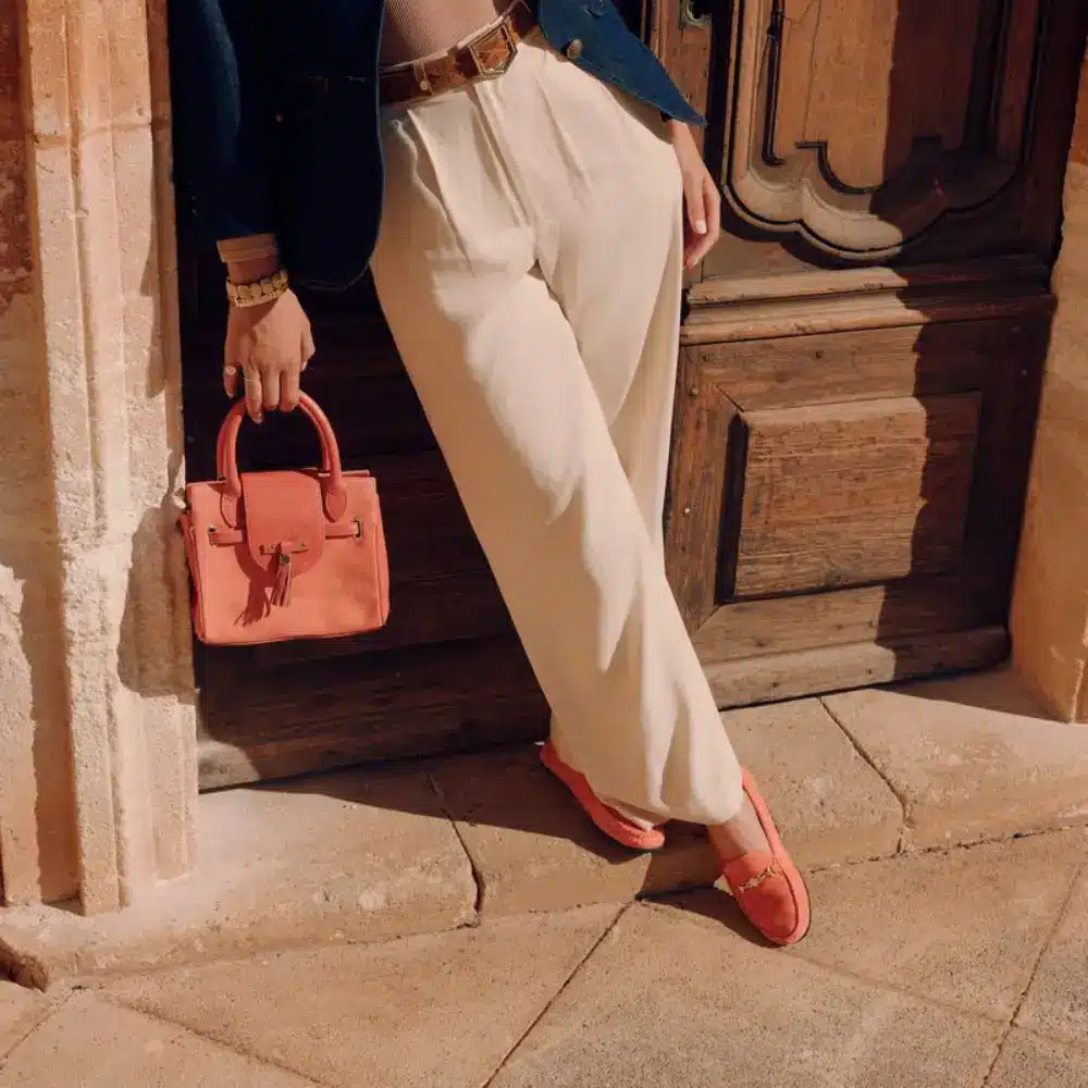 Fairfax & Favor Ladies Trinity Driver Shoe Melon Suede