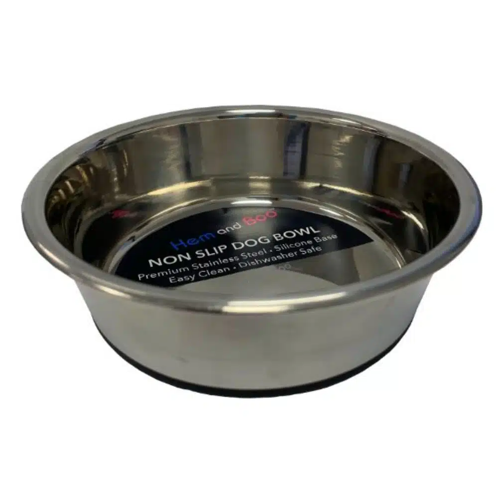 Hem & Boo Non Slip Stainless Steel Dog / Puppy Bowl