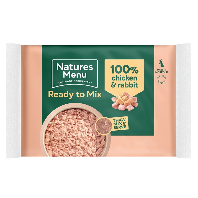 Natures Menu Ready to Mix Raw Dog Food Block Chicken & Rabbit