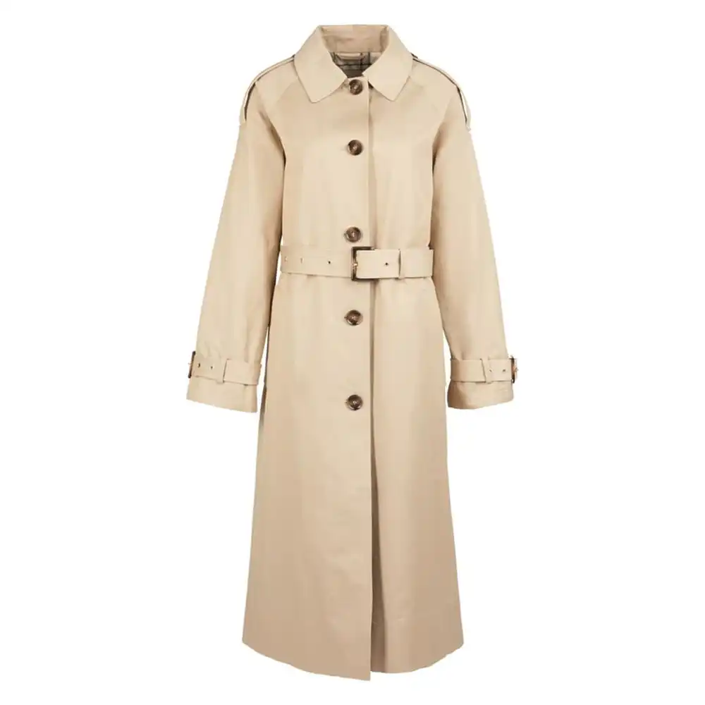 Barbour Ladies Marie Trench Showerproof Light Fawn and Ancient Poplar