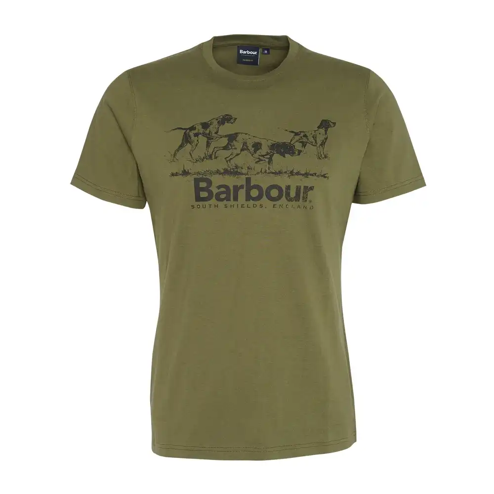 Barbour Mens Field Dog Graphic T-Shirt Mid Olive