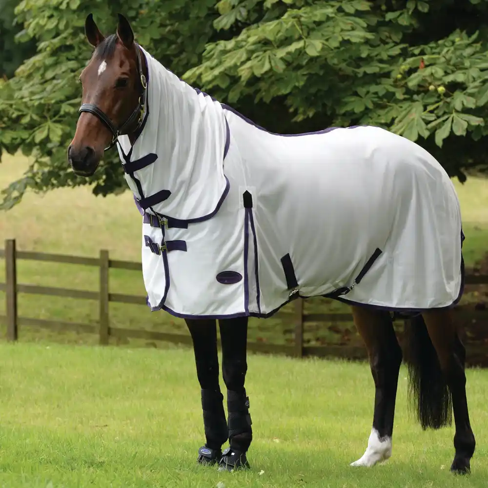 WeatherBeeta Comfitec Essential Mesh Combo Neck Fly Rug White Purple Black