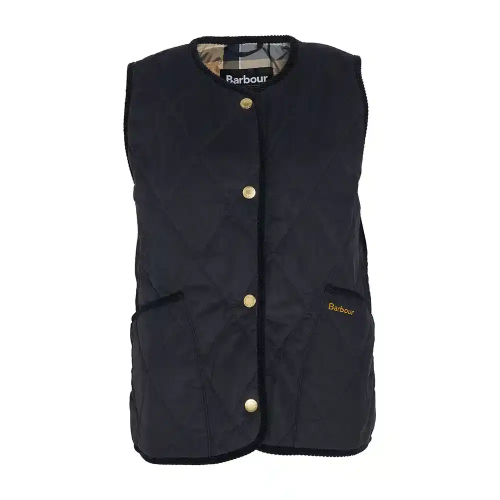 Barbour Ladies Cecily Gilet Dark Navy Sky Dress Tartan