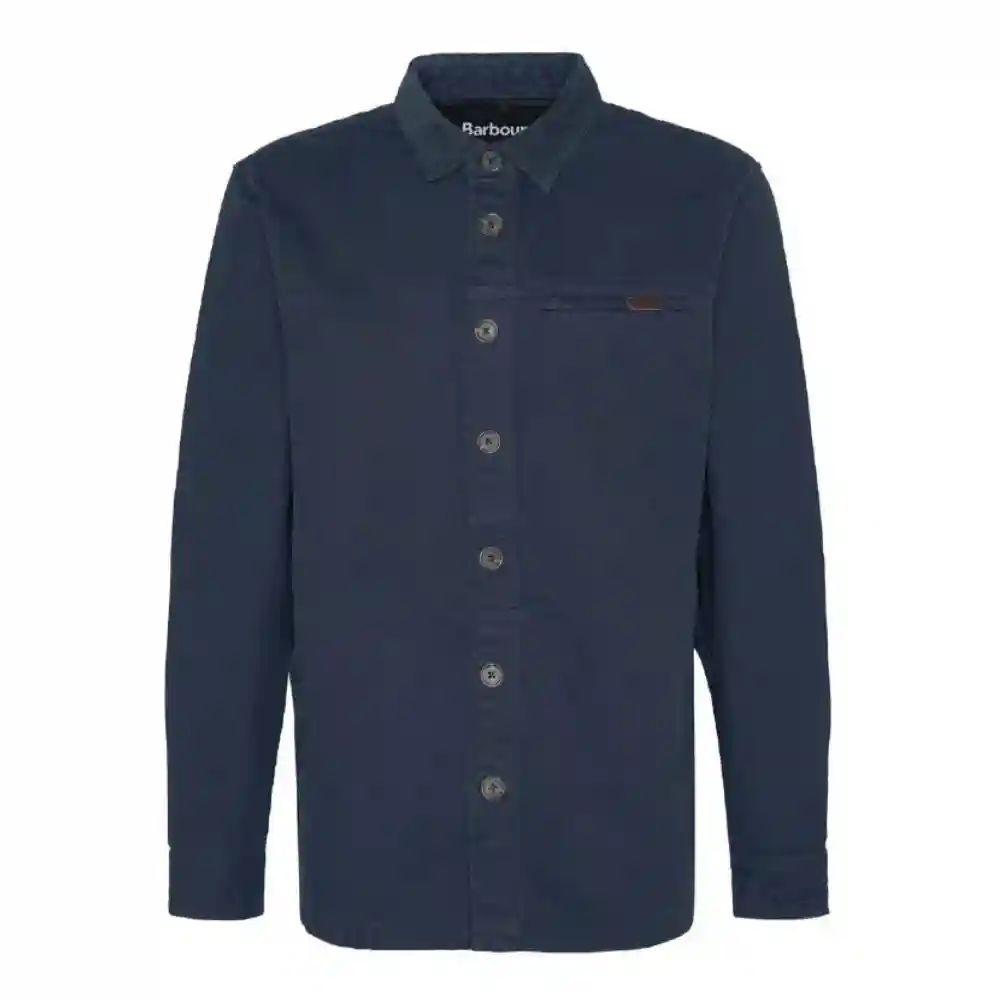 Barbour Mens Saintwell Regular Canvas Overshirt Navy