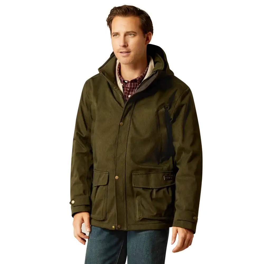 Ariat Mens Rhodium Waterproof Insulated Parka Coat Rosin