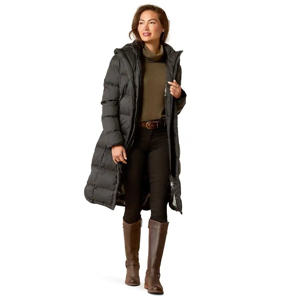 Ariat Ladies Norfolk Long Puffa Coat Black