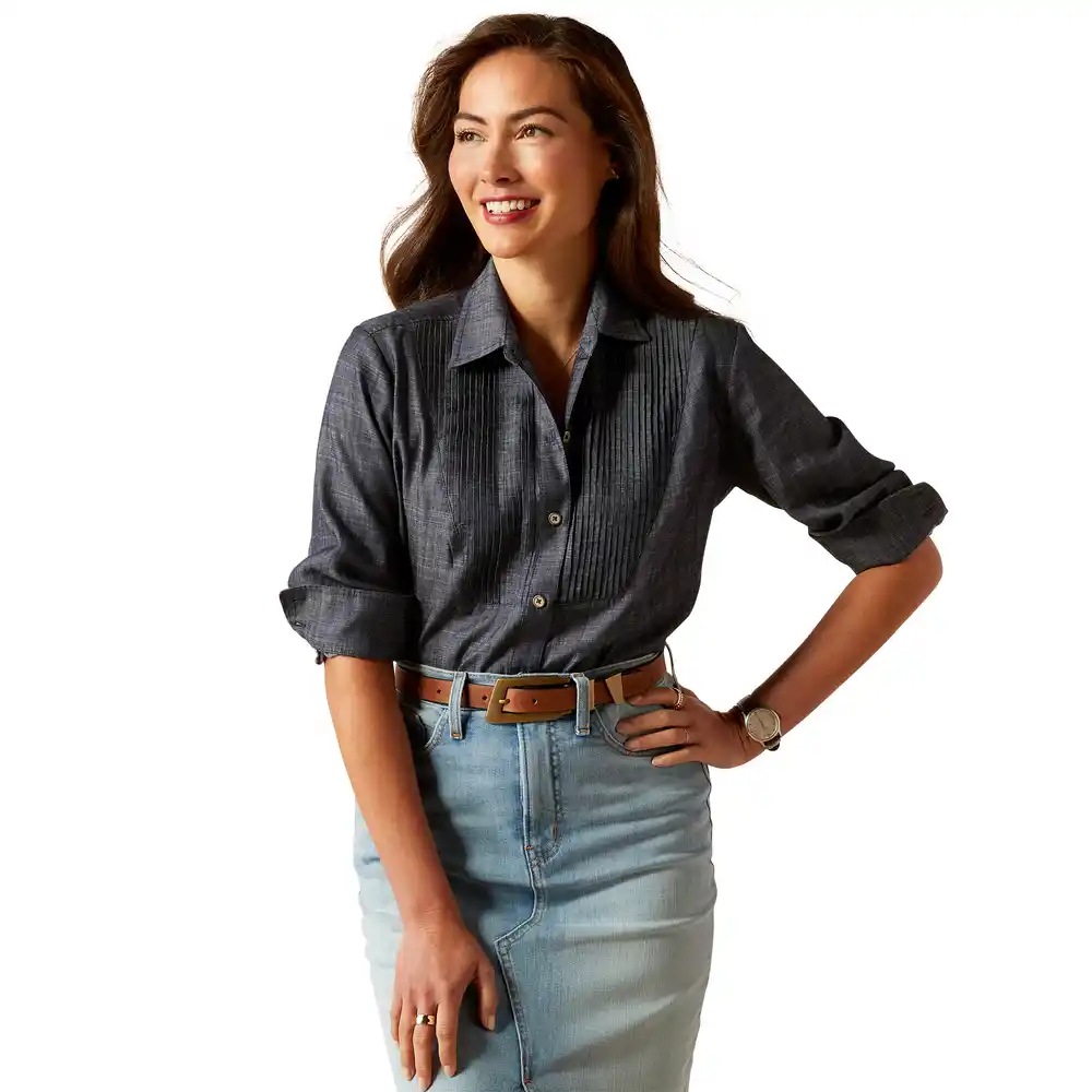 Ariat Ladies Oban Long Sleeve Shirt Tencel Denim