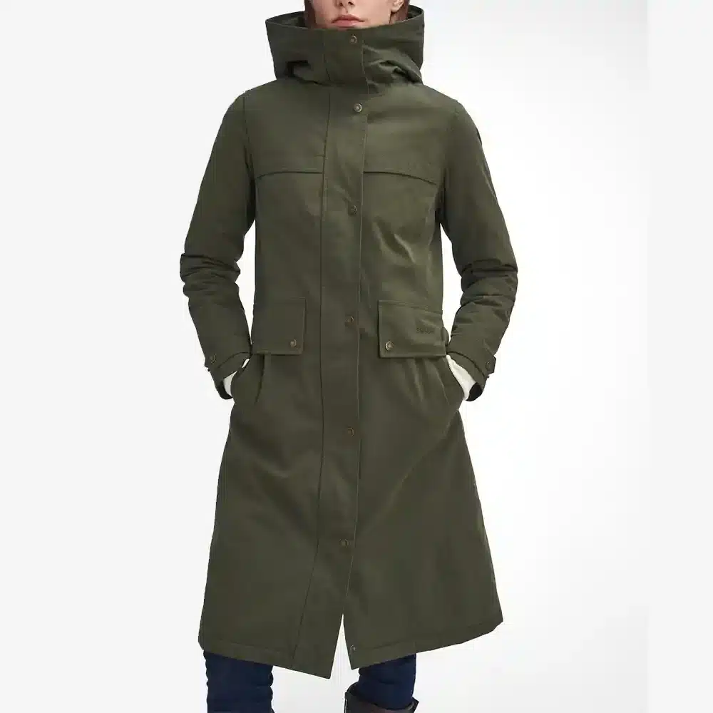Barbour Ladies Redway Waterproof Jacket Olive and Classic