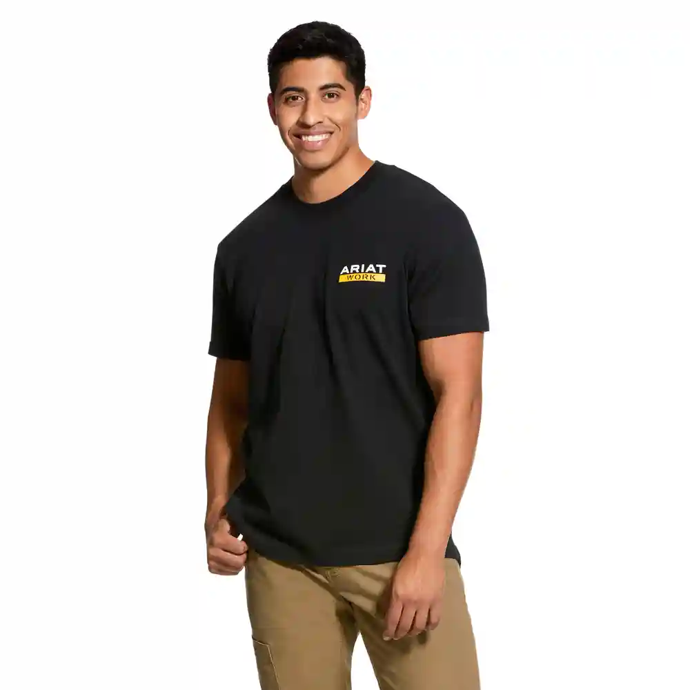 Ariat Mens Rebar Cotton Strong Roughneck Graphic T Shirt Black