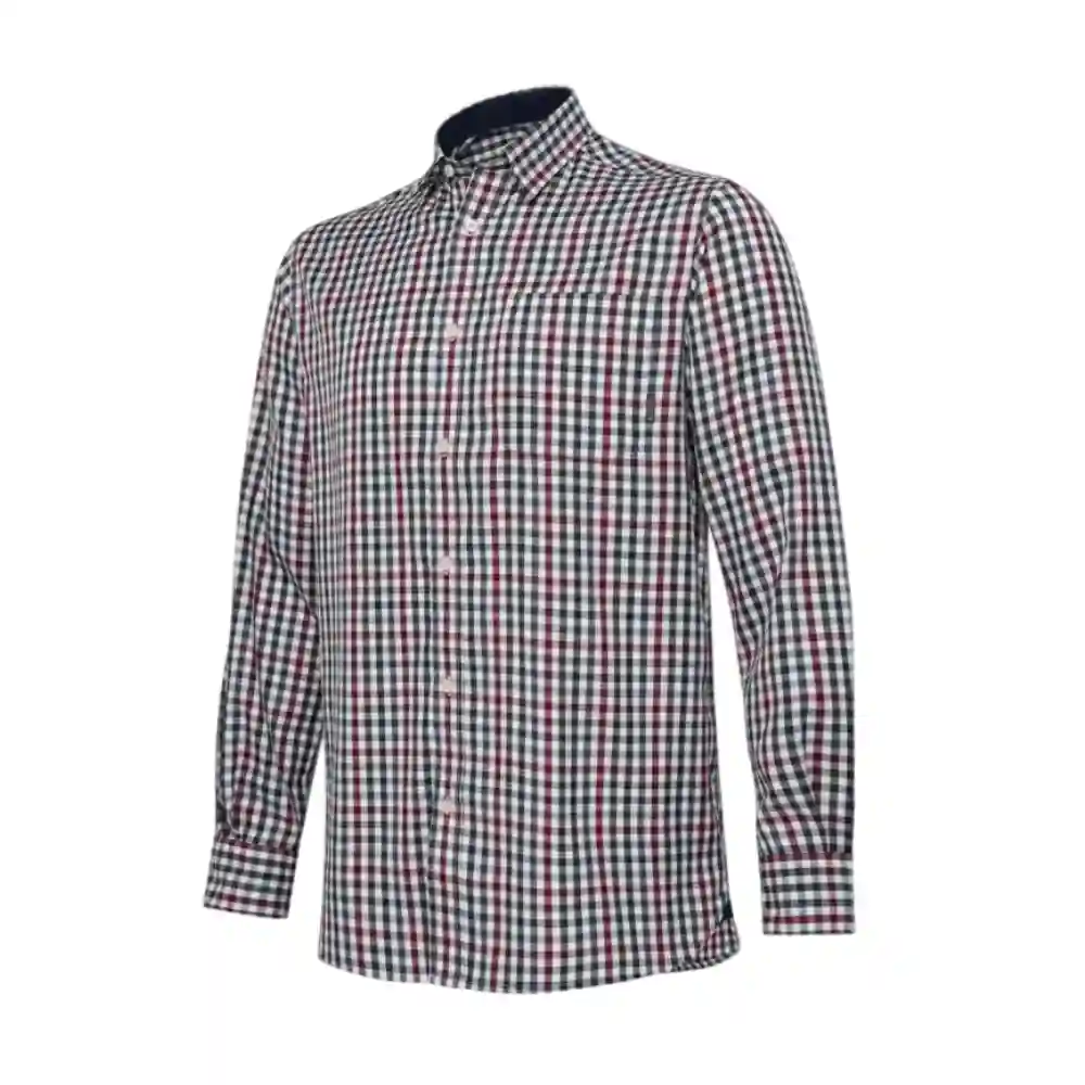 Beretta Mens Ellis Long Sleeve Shirt White_Bordeaux