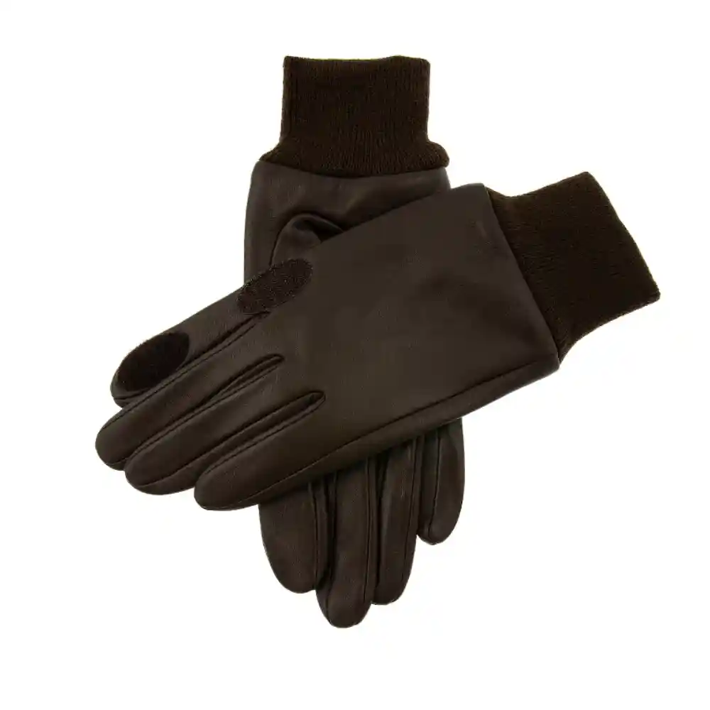 Dents Mens Water Resistant Fleece Lined Leather Shooting Gloves Brown