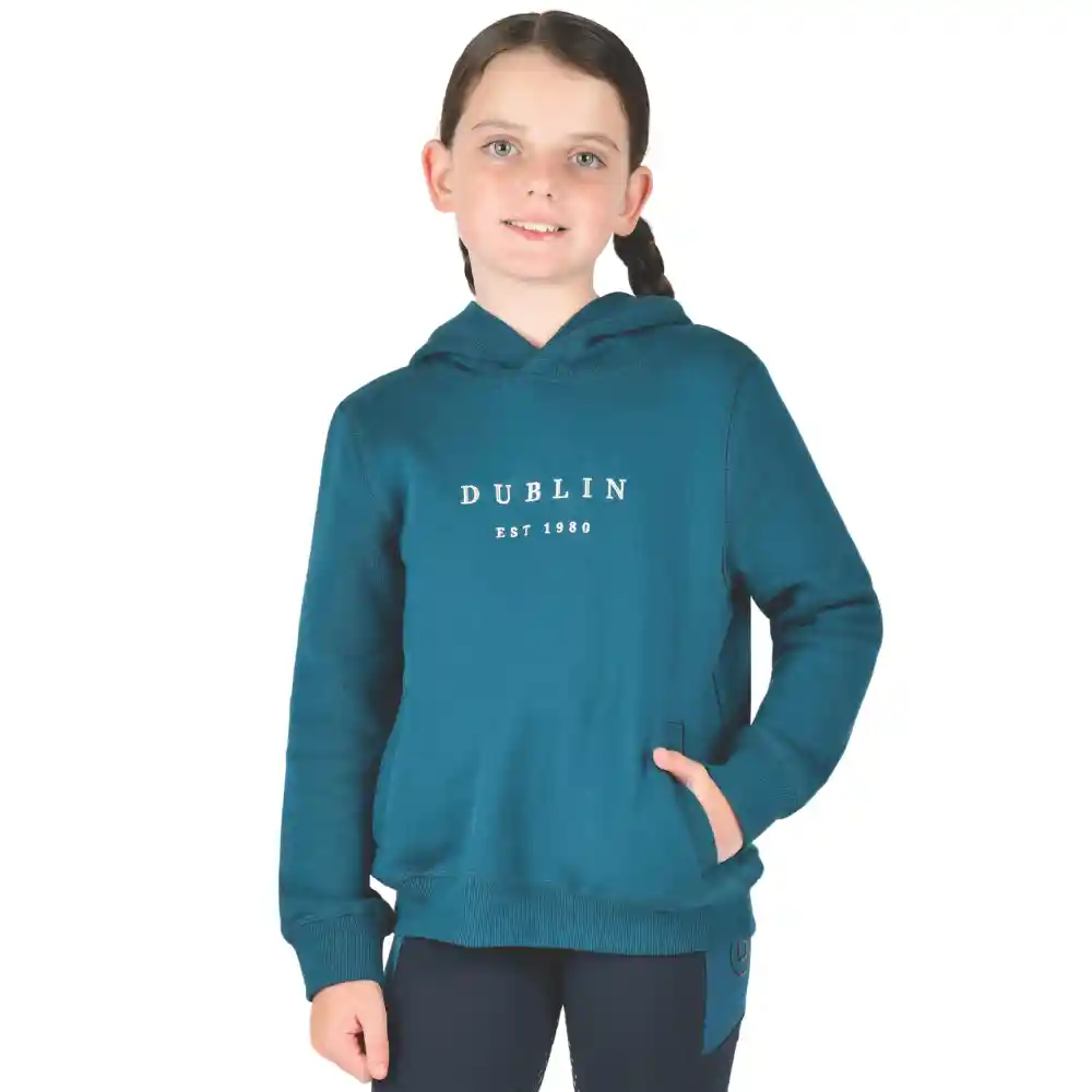 Dublin Childrens Lilah Lurex Logo Hoodie Legion Blue Silver