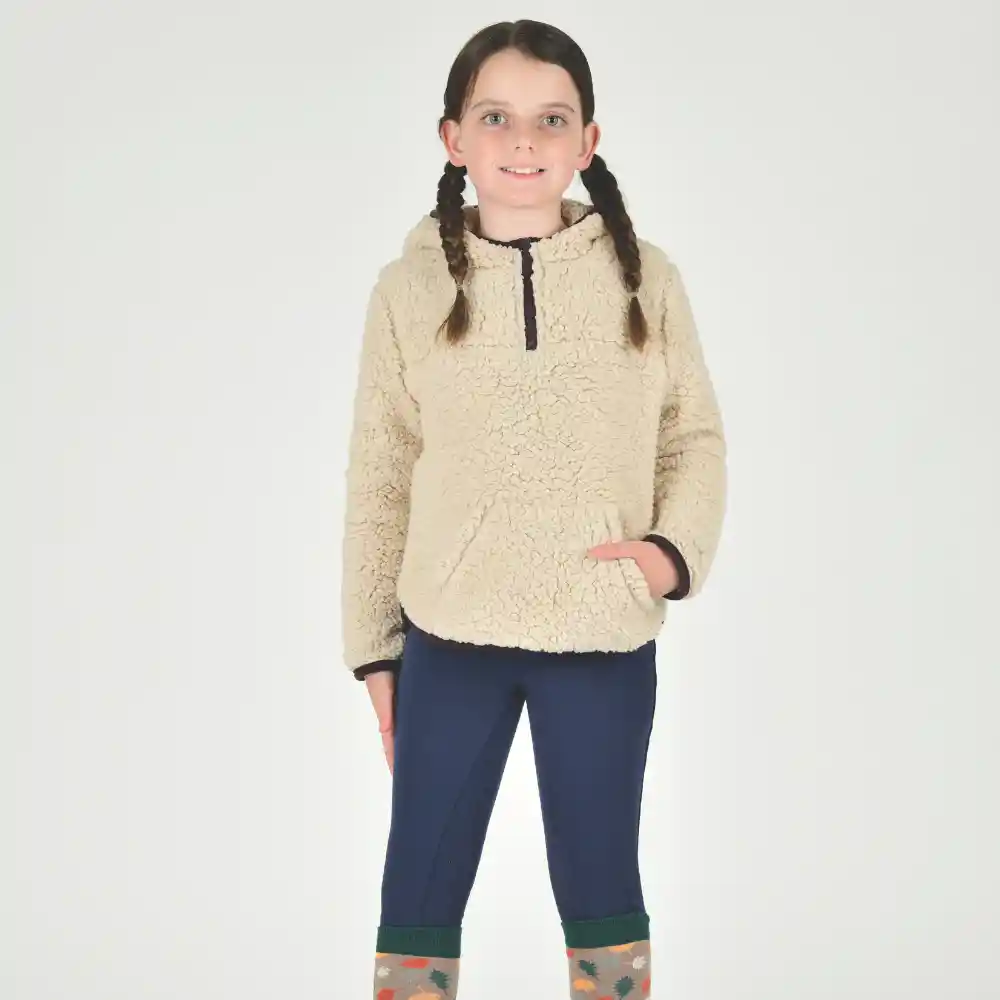 Dublin Childrens Talia Teddy Pullover Natural Fur Plum Perfect Trim