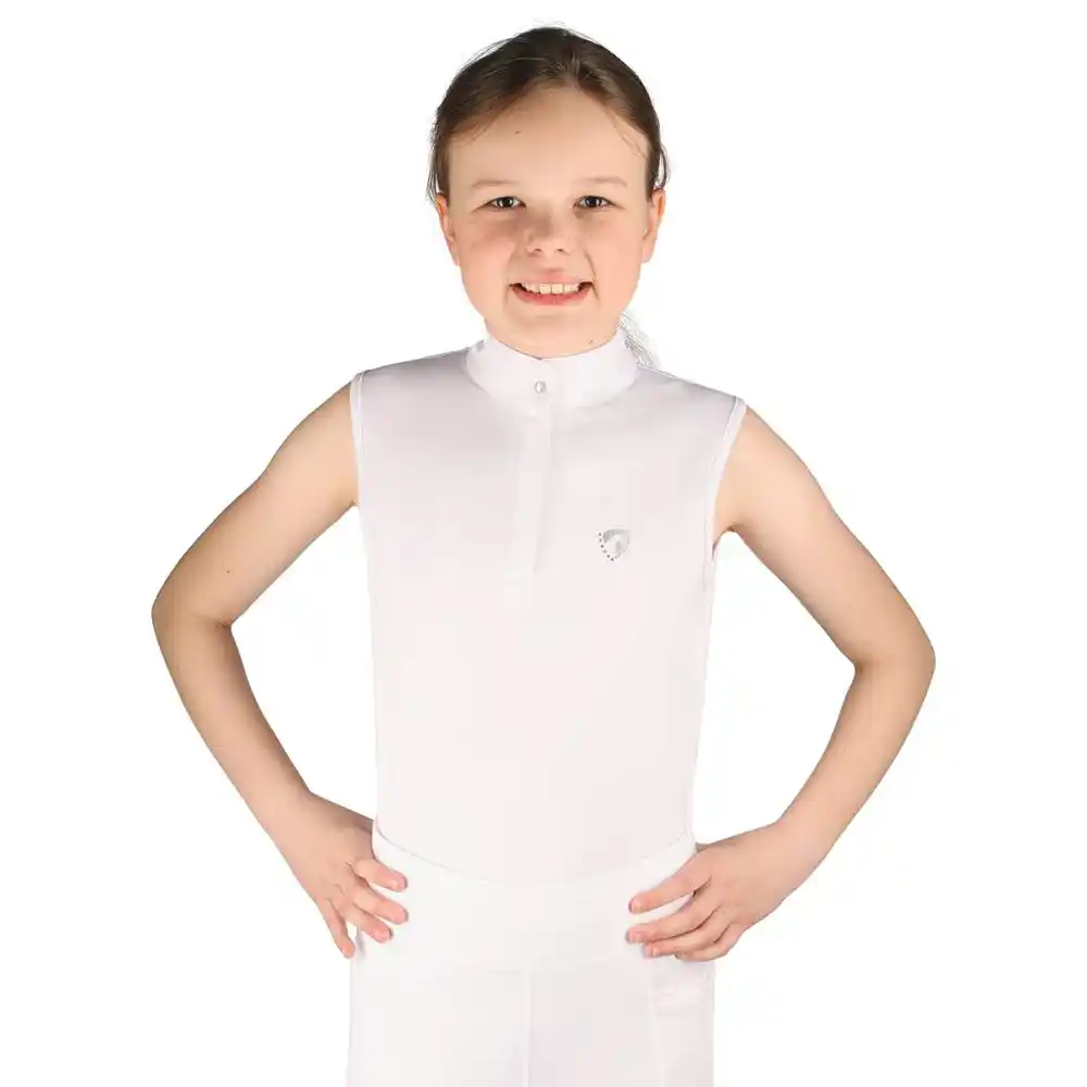 Hy Equestrian Eden Childrens Sleeveless Show Shirt White