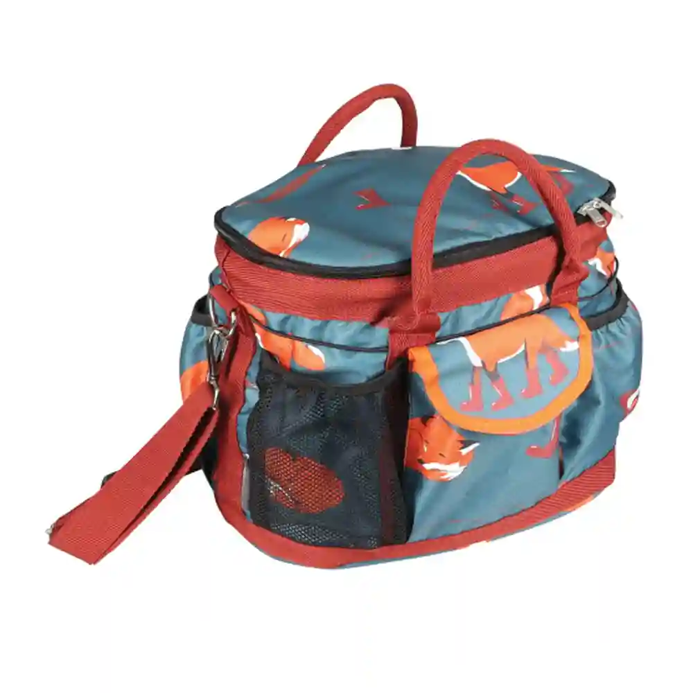 Hy Equestrian Frivolous Fox Grooming Bag Green Red Pumpkin