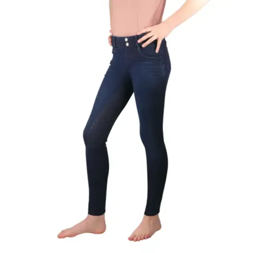 Hy Equestrian Young Rider Elevate Denim Breech Dark Blue