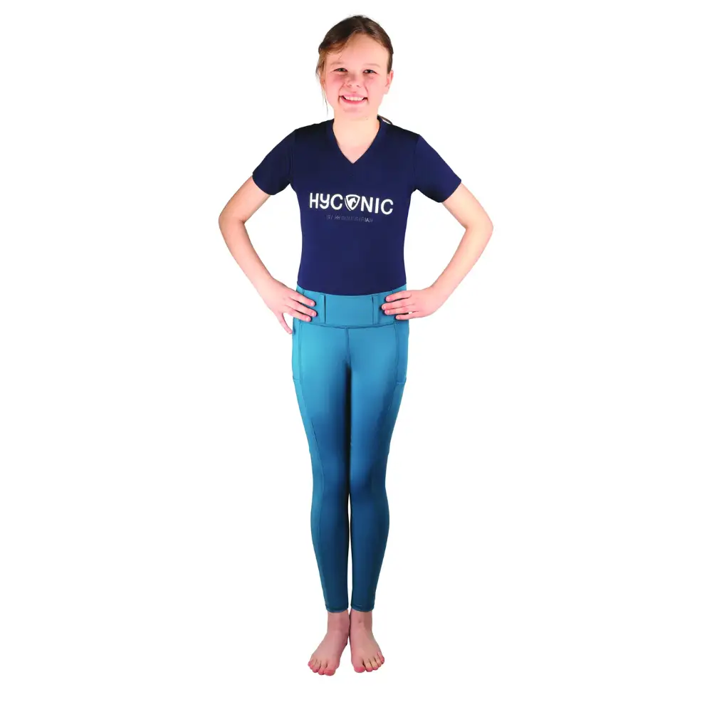 HyConic Childrens Soria Riding Tights Teal