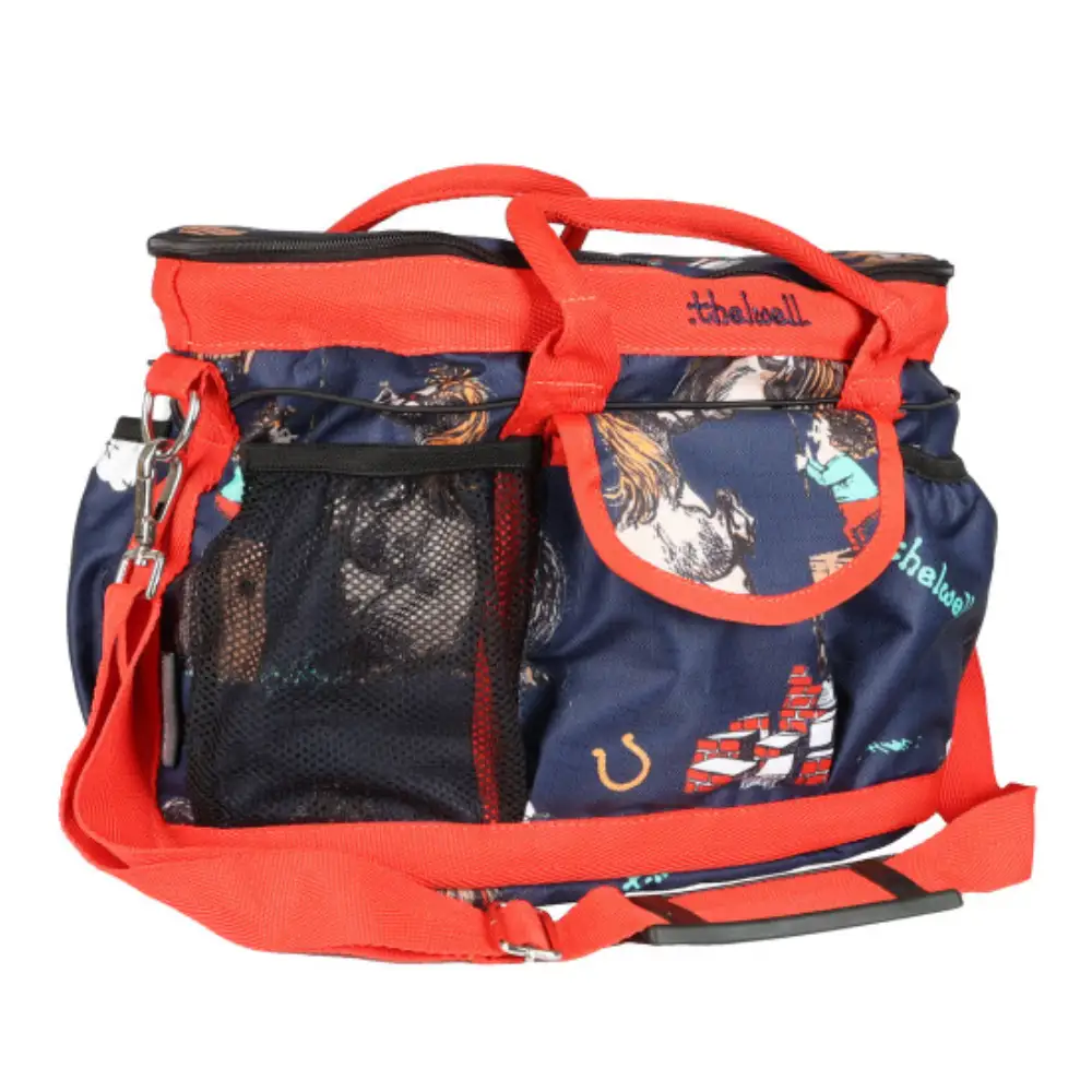 Hy Thelwell Collection Practice Makes Perfect Grooming Bag Navy Red