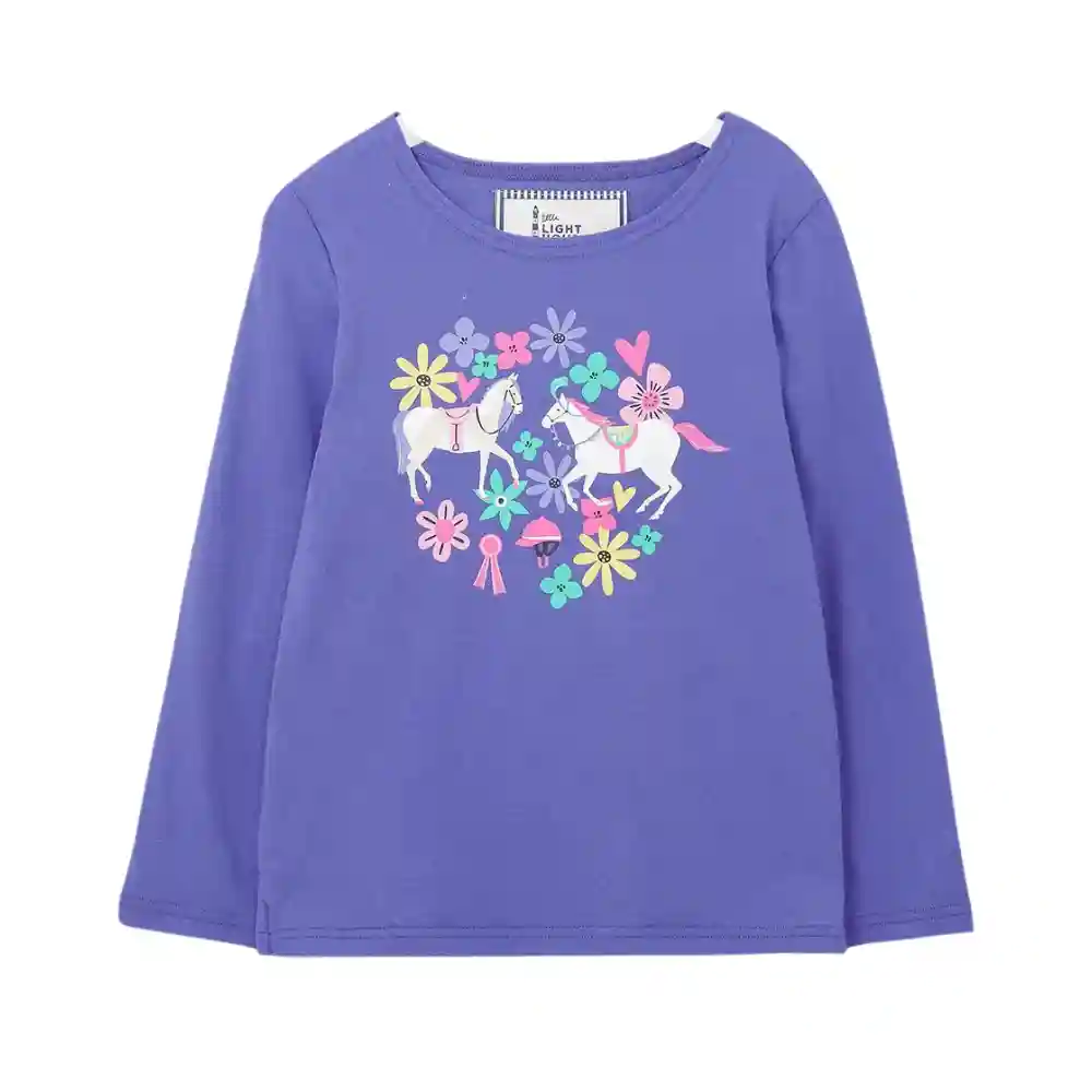 Little Lighthouse Childrens Causeway Long Sleeve Top Horse Print