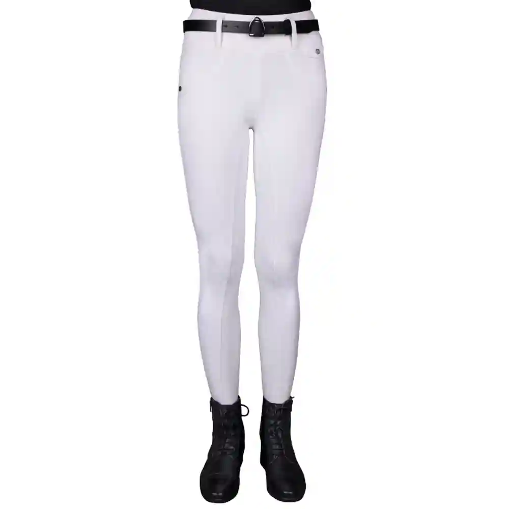 QHP Ladies Juliette Full Seat Winter Riding Tights White