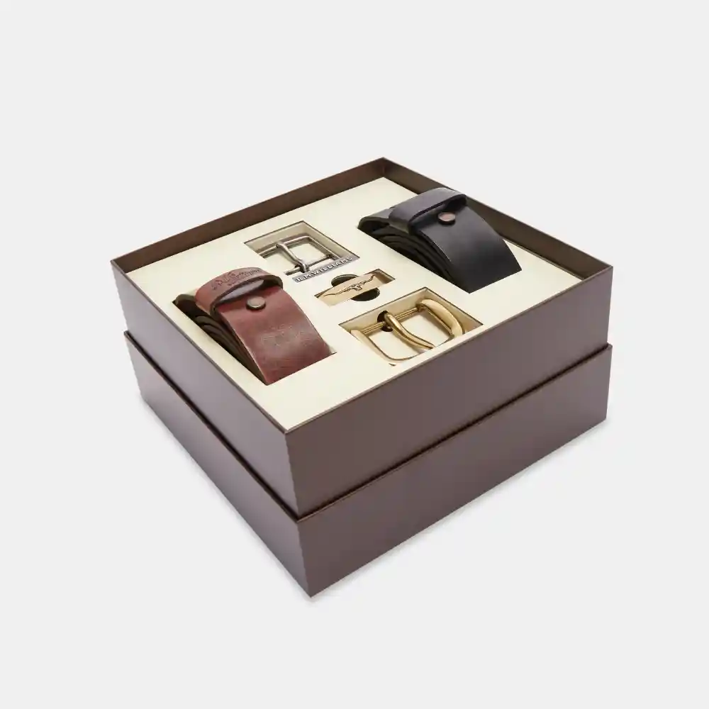 R.M.Williams Mens 1 1/2" Belt Gift Set Mid Brown