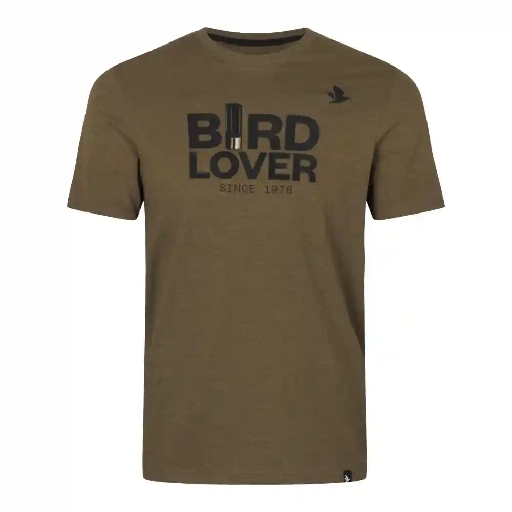 Seeland Mens Bird Lover T Shirt Dark Olive Melange